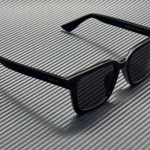 GUCCI Black Grey Men's Large 54 mm Sunglasses NEW - Picture 3 of 5